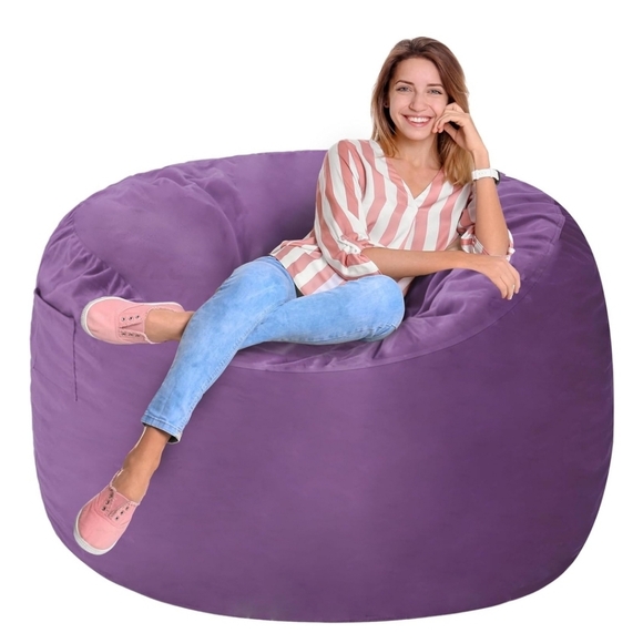 Purple Bean Bag Chair - Picture 1 of 5